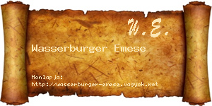 Wasserburger Emese névjegykártya